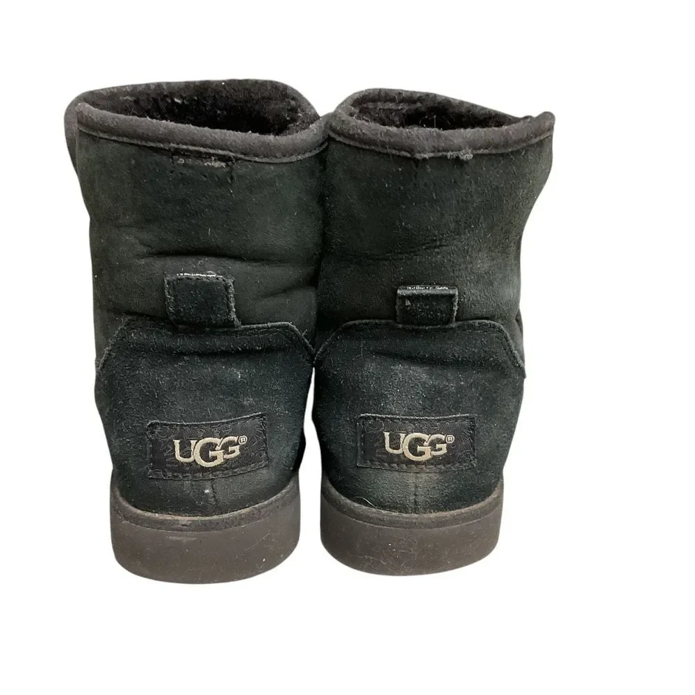 UGG Australia Women's Cory‎ Suede Ankle Sheepskin Boots Size 6 Grey Outdoor